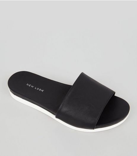 Black Sports Mules | New Look