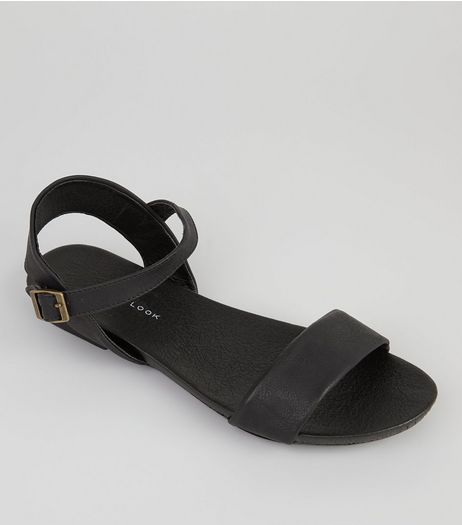 Black Ankle Strap Sandals | New Look