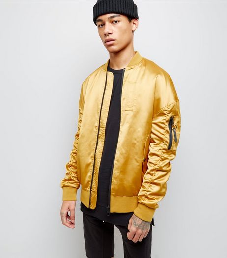 Gold Oversized Bomber Jacket | New Look