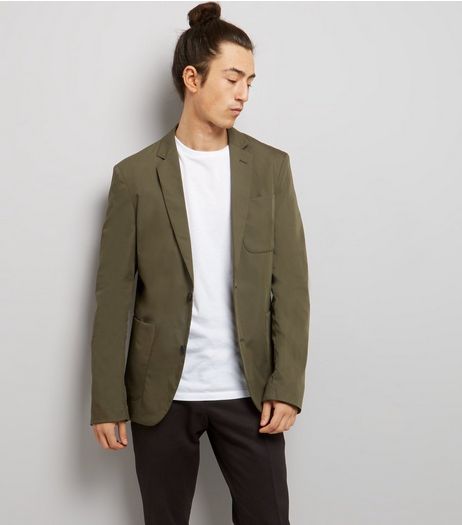 Khaki Cotton Mix Blazer | New Look