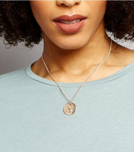 Gold Inital S Engraved Pendant | New Look