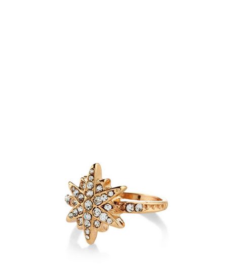 Gold Diamante Star Ring | New Look