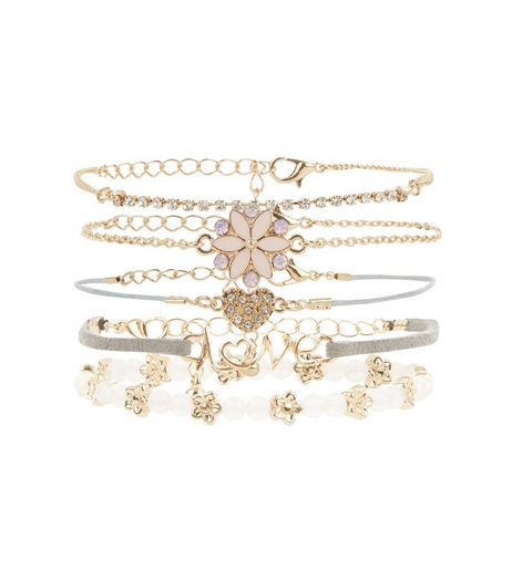 5 Pack Gold Friendship Bracelet Pack | New Look