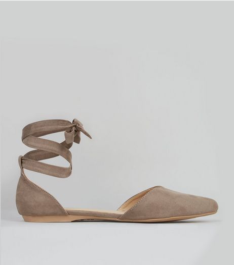 Brown Suedette Ankle Tie Fastening Sandals | New Look