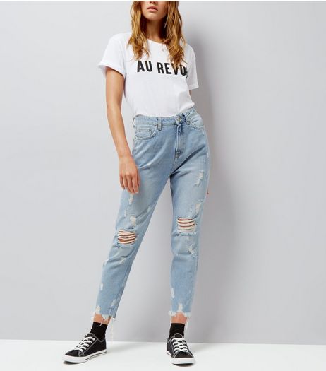 Pale Blue Ripped Jeans | New Look