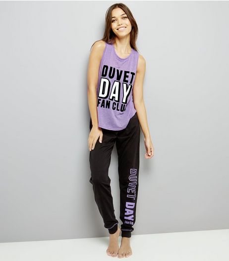 Purple Duvet Day Fan Club Pyjama Set | New Look