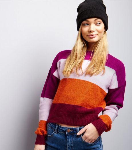 Pink Stripe Long Sleeve Jumper | New Look