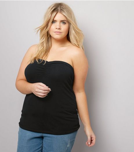 Curves Black Bandeau Top | New Look