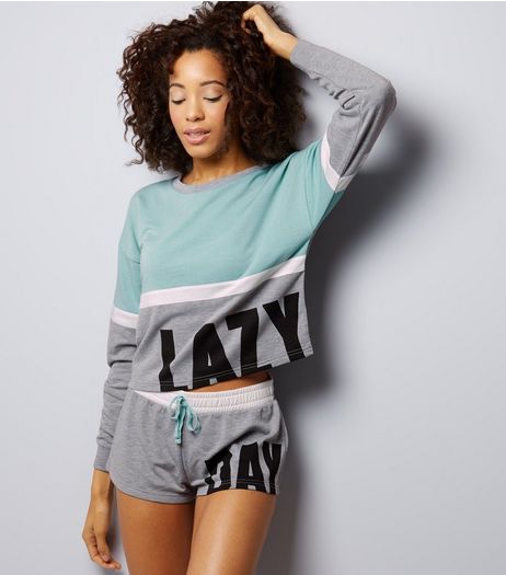 Mint Green Lazy Days Shorts Pyjama Set | New Look