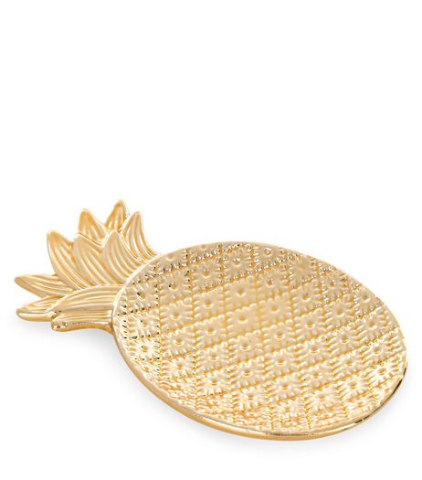Gold Pineapple Jewellery Tray | New Look