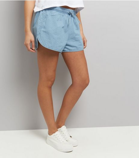 JDY Pale Blue Spot Print Woven Shorts | New Look