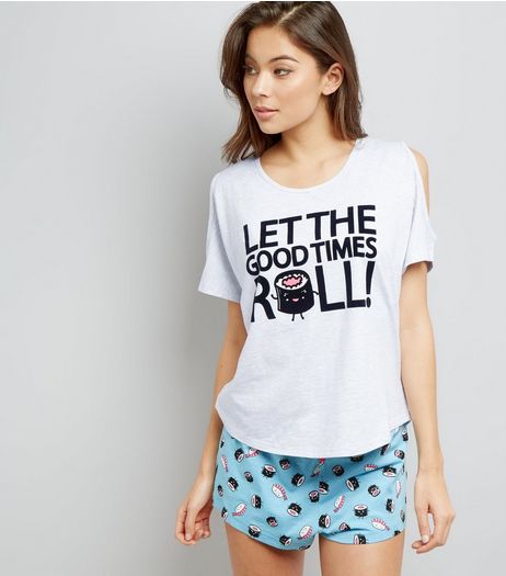 Grey Let The Good Times Roll Pyjama Set | New Look