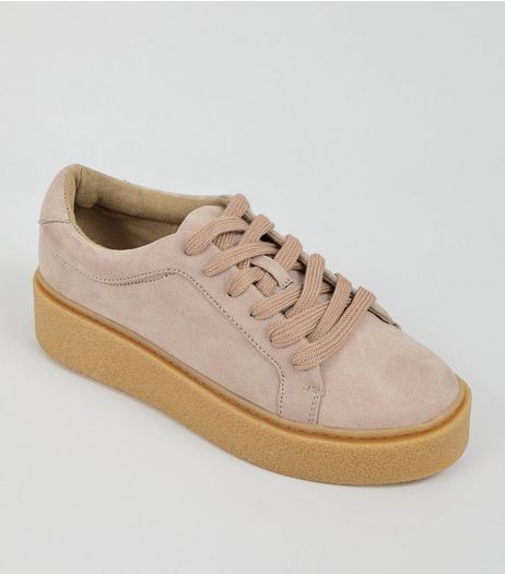 Teens Stone Suedette Contrast Sole Creepers | New Look