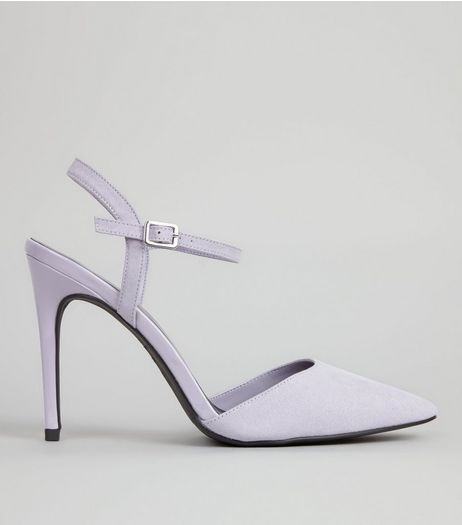 Lilac Ankle Strap Pointed Court Shoes | New Look