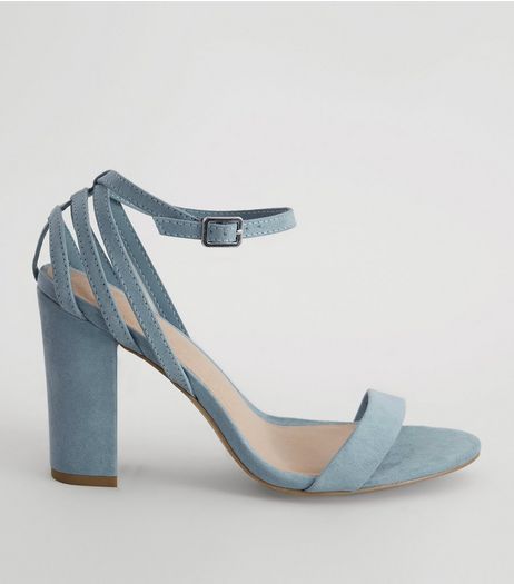 Blue Comfort Triple Strap Back Block Heels | New Look