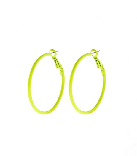 Bright Yellow Hoop Earrings | New Look