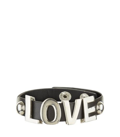 Black LOVE Cuff | New Look