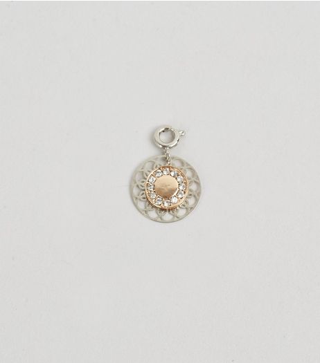 Gold 2 Tone Diamante Filigree Charm | New Look
