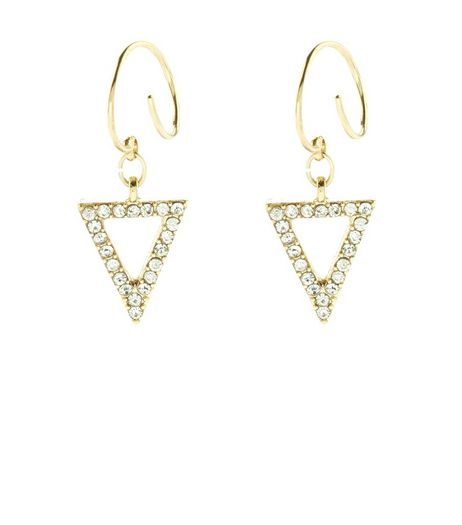 Gold Twist Triangle Pendant Earrings | New Look