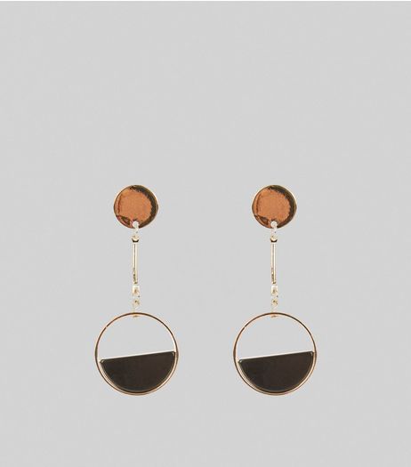 Black Half Circle Drop Earrings | New Look