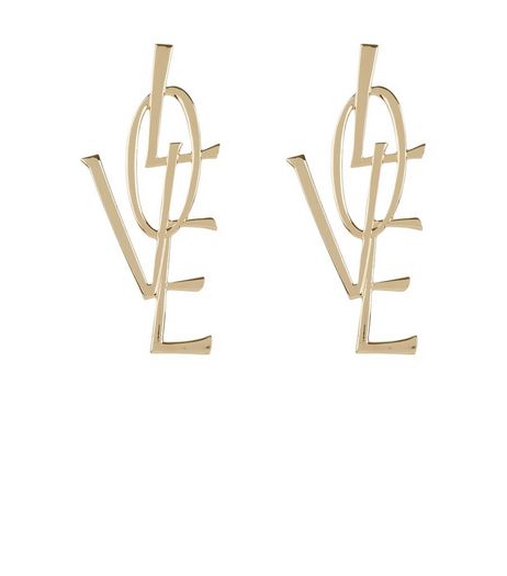 Gold LOVE Stud Earrings | New Look