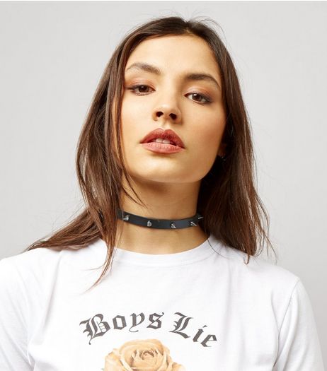 Black Spike Studded Choker | New Look