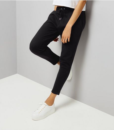 Black Tapered Jogging Bottoms | New Look