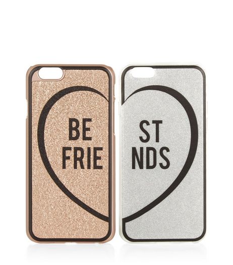 2 Pack Bronze and Silver iPhone 6 Case | New Look