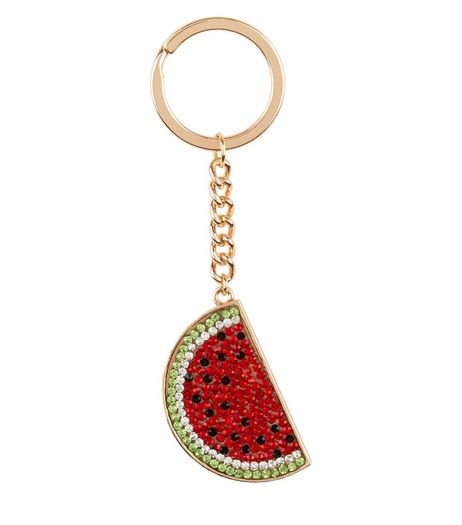 Red Crystal Watermelon Keyring | New Look