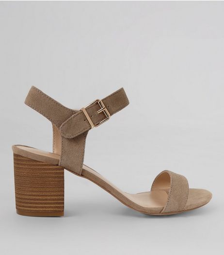 Light Brown Suede Ankle Strap Heels | New Look
