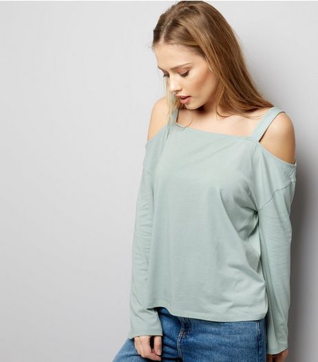 Mint Green Cold Shoulder Top | New Look