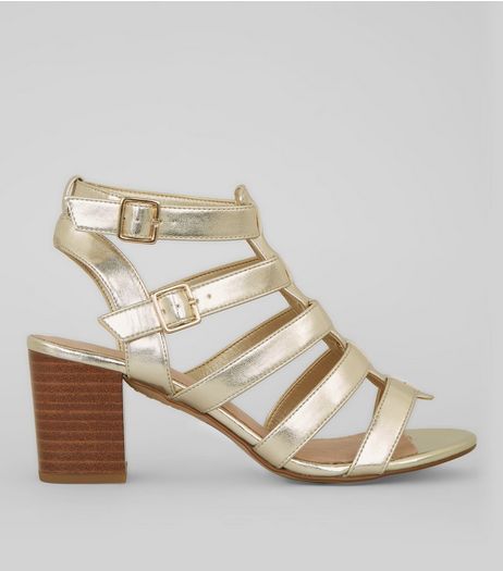 Gold Comfort Gladiator Heeled Sandals | New Look