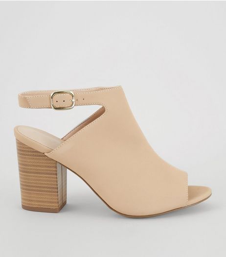 Mink Suedette Sling Back Heeled Sandals | New Look