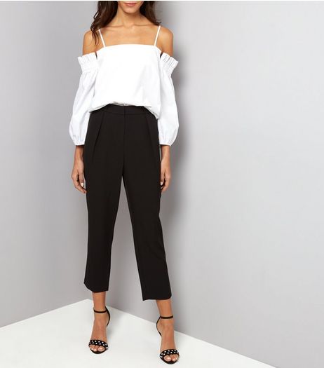 Black Pleat Front Trousers | New Look