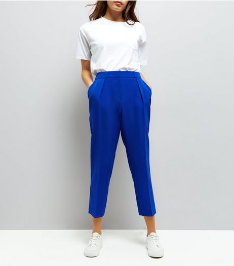 Blue Pleat Front Trousers | New Look