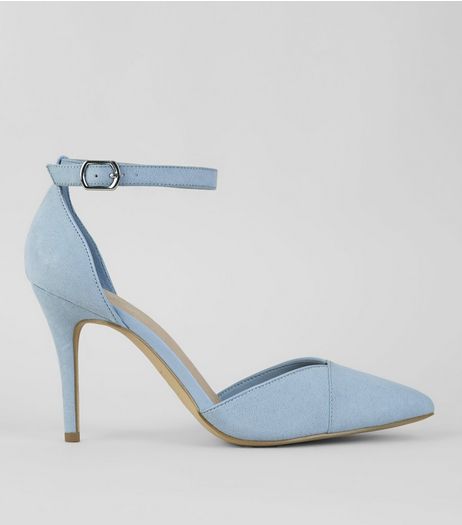Blue Comfort Suedette Sling Back Heels | New Look