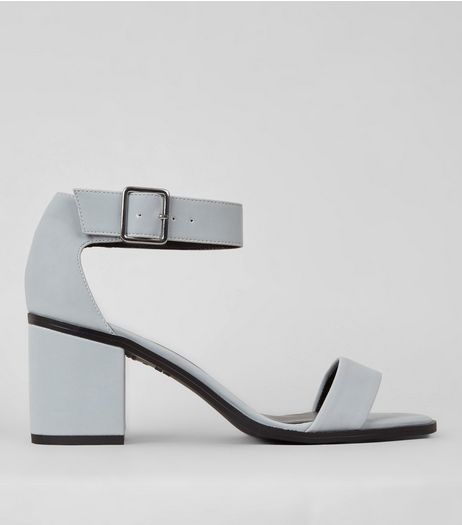Pale Blue Block Heel Sandals | New Look