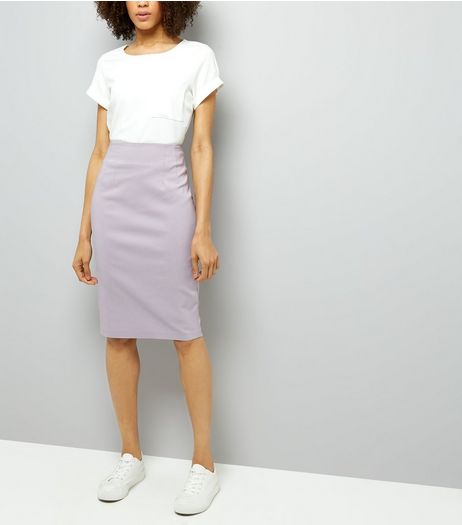 Lilac Split Side Midi Pencil Skirt | New Look