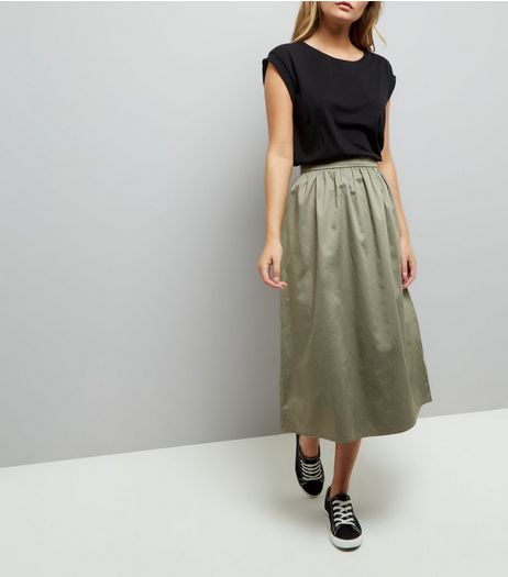 Khaki Balloon Midi Skirt | New Look
