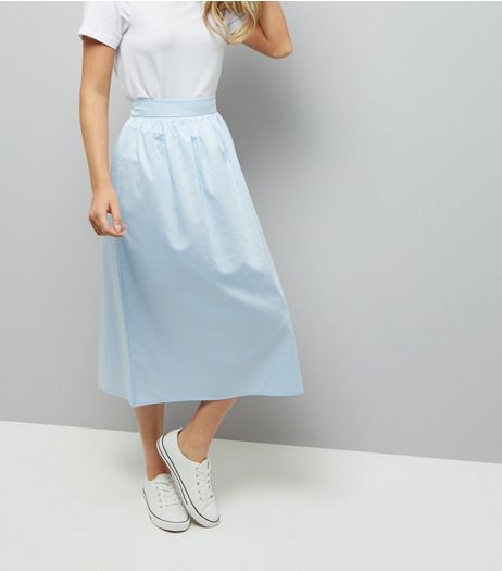 Pale Blue Balloon Midi Skirt | New Look