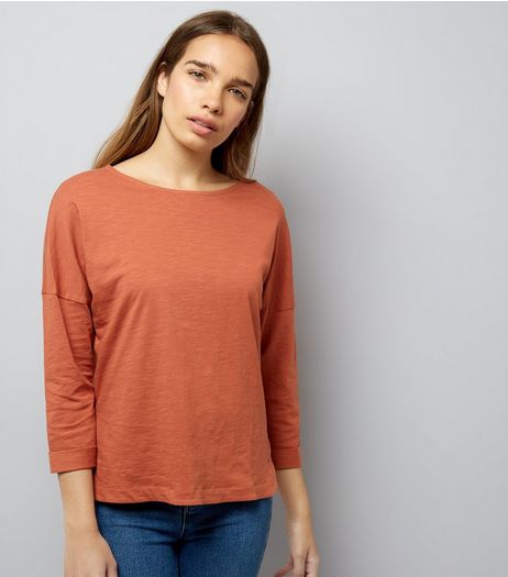 Light Brown 3/4 Sleeve Top | New Look