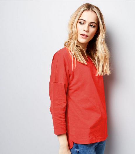 Orange 3/4 Sleeve Top | New Look