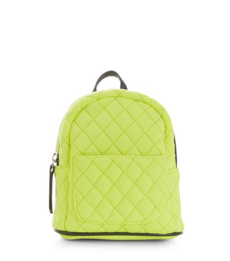 Yellow Quilted Mini Backpack | New Look