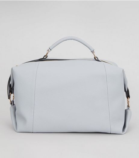 Pale Blue Leather-Look Bowler Bag | New Look