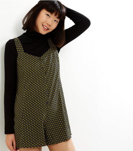 Motel Black Polka Dot Print Playsuit | New Look