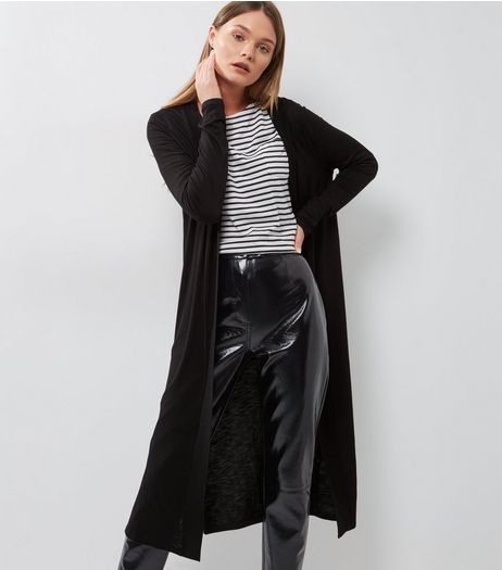 Black Split Side Longline Cardigan | New Look