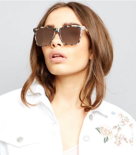 Brown Tortoiseshell Metal Trim Sunglasses | New Look
