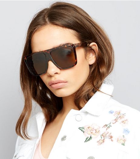 Brown Tortoiseshell Flat Top Sunglasses | New Look