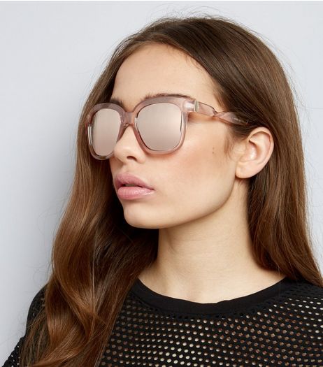 Clear Frame Mirrored Sunglasses | New Look