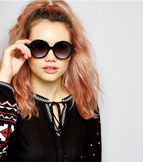 Black Round Sunglasses | New Look